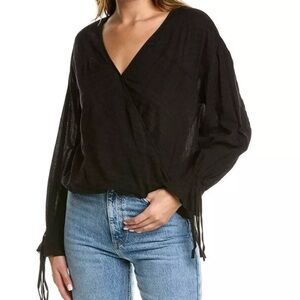 All Saints black wrap top, size S
